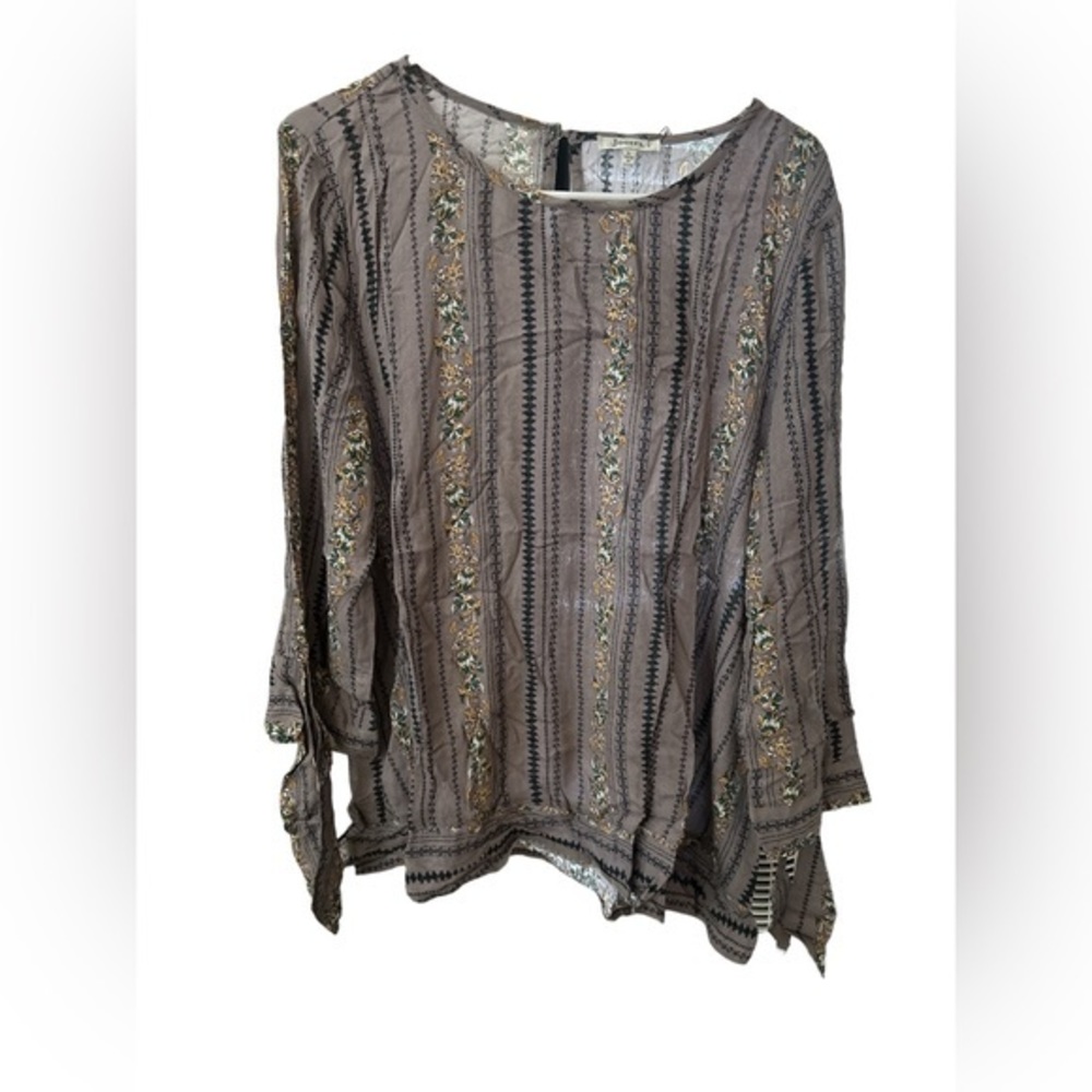 Purple and taupe shirt